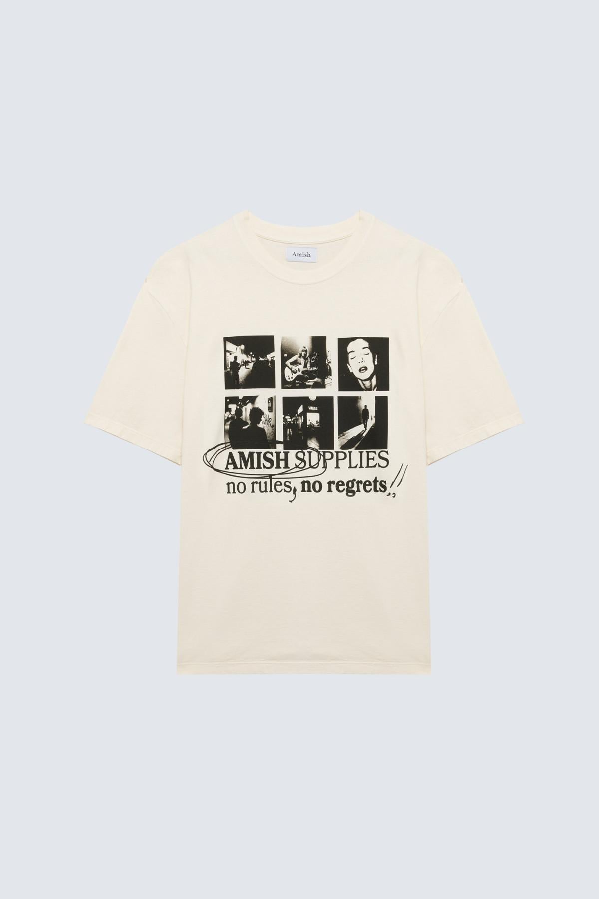 T-shirt girocollo senza regole print AMU146CN22XX C0069 AMISH 