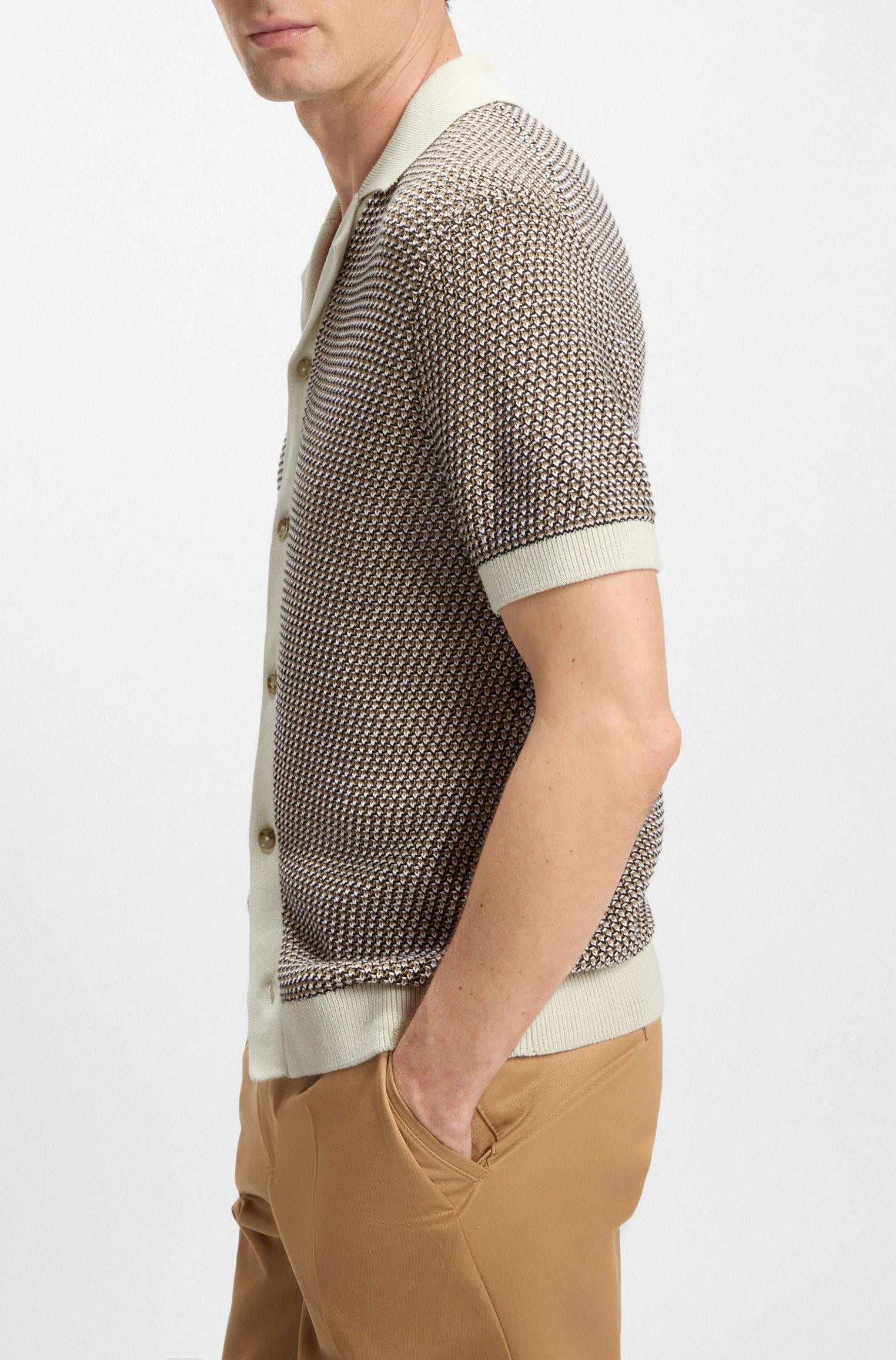 Cardigan in maglia regular fit in cotone 50543163 131 BOSS 