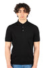 Black fresh cotton knit polo shirt