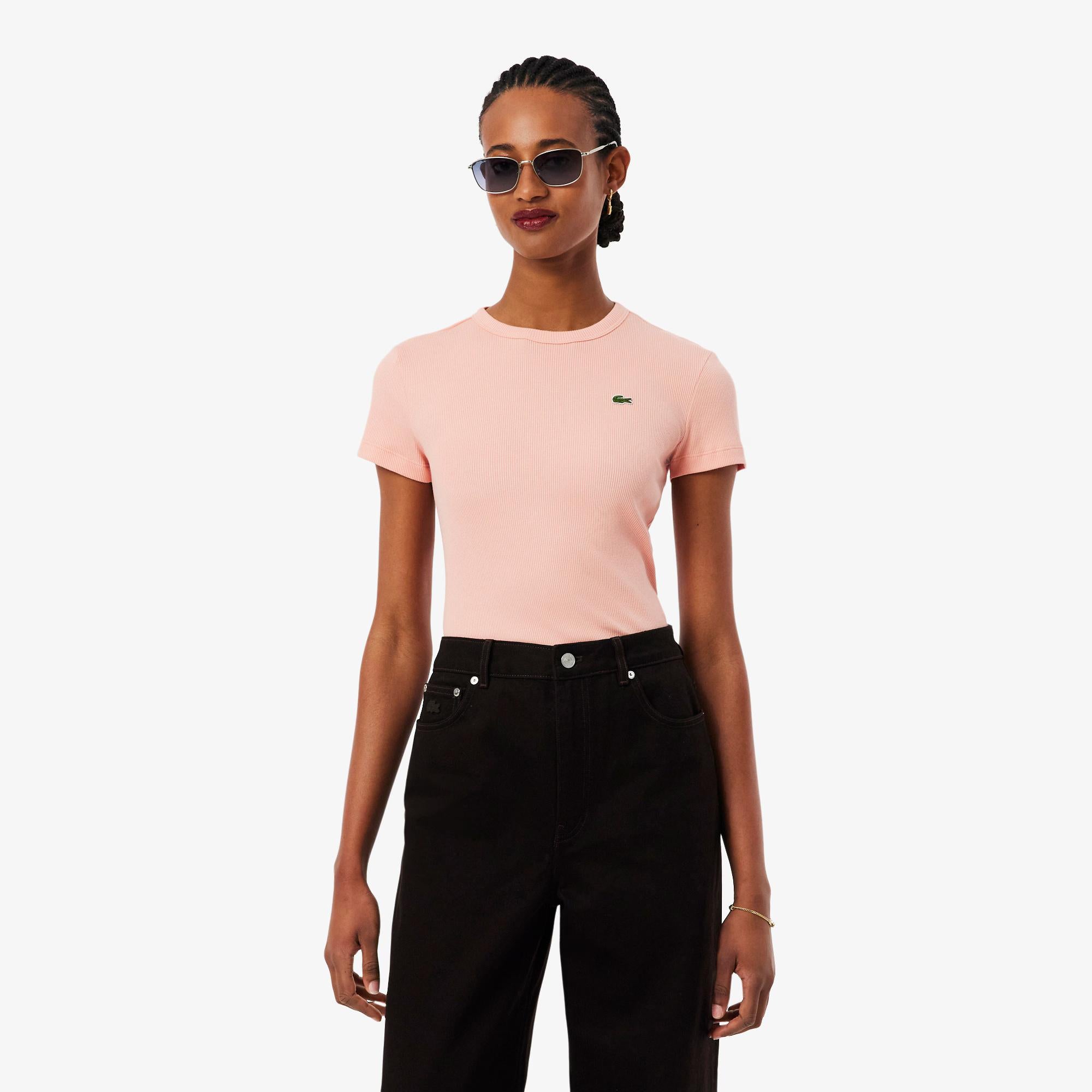 T-shirt in cotone a costine slim fit TF5538 UI2 LACOSTE 