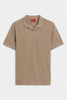 Fitted polo shirt with Johnny collar