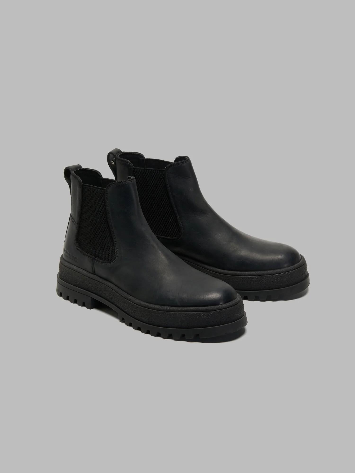 Stivaletto Chelsea Iuka02-Lea F5IUKA02LEA BLK BLAUER SHOES 
