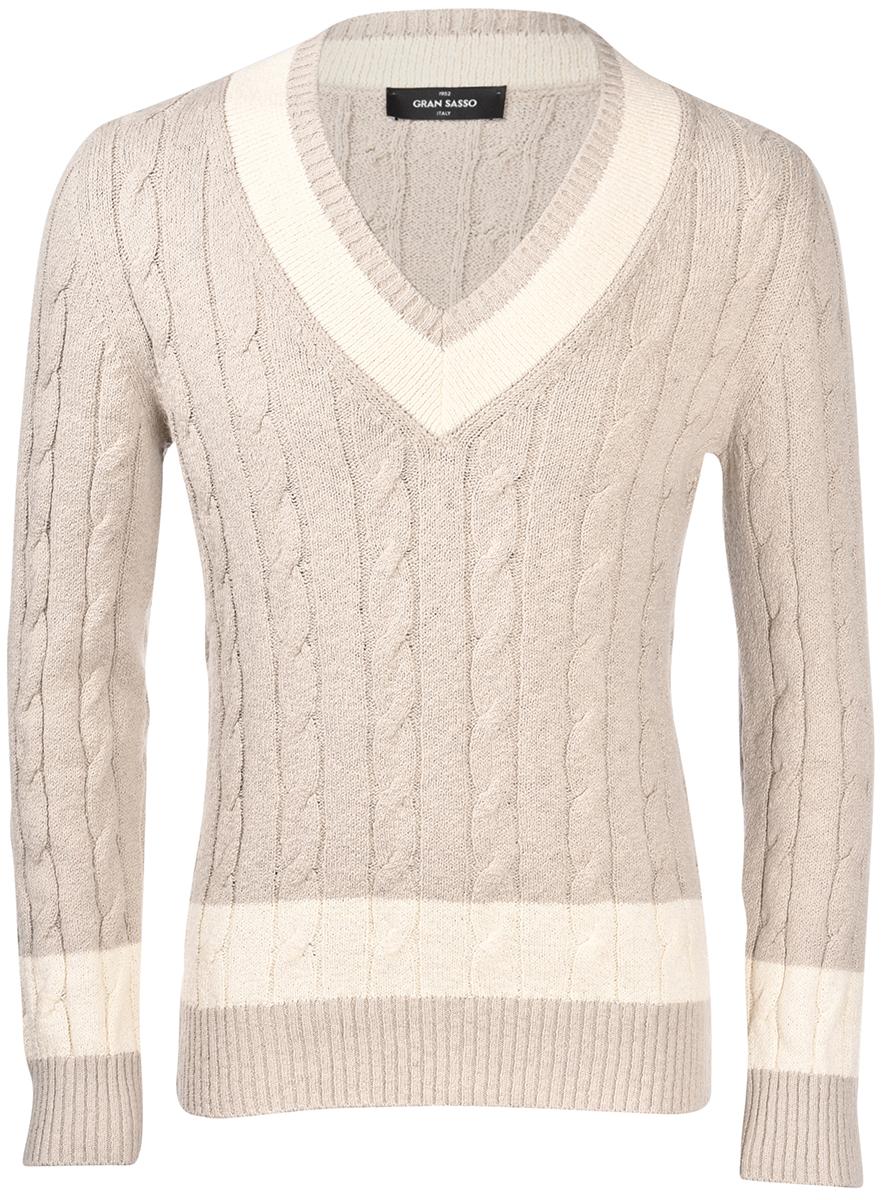 Scollo V a trecce Malfilè nocciola panna 23154/17403 010 GRAN SASSO 