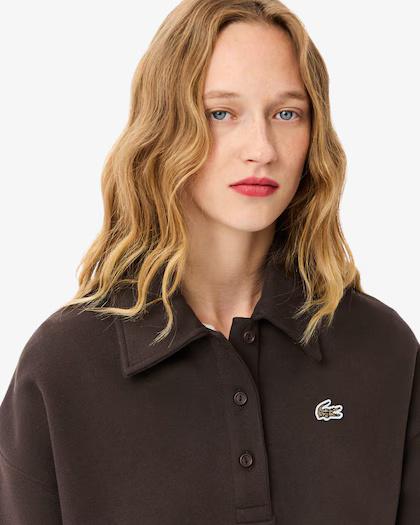 Felpa oversize in tessuto felpato con collo a polo SF5275 SKB LACOSTE 