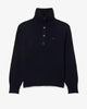 Maglione a collo alto in lana cardata