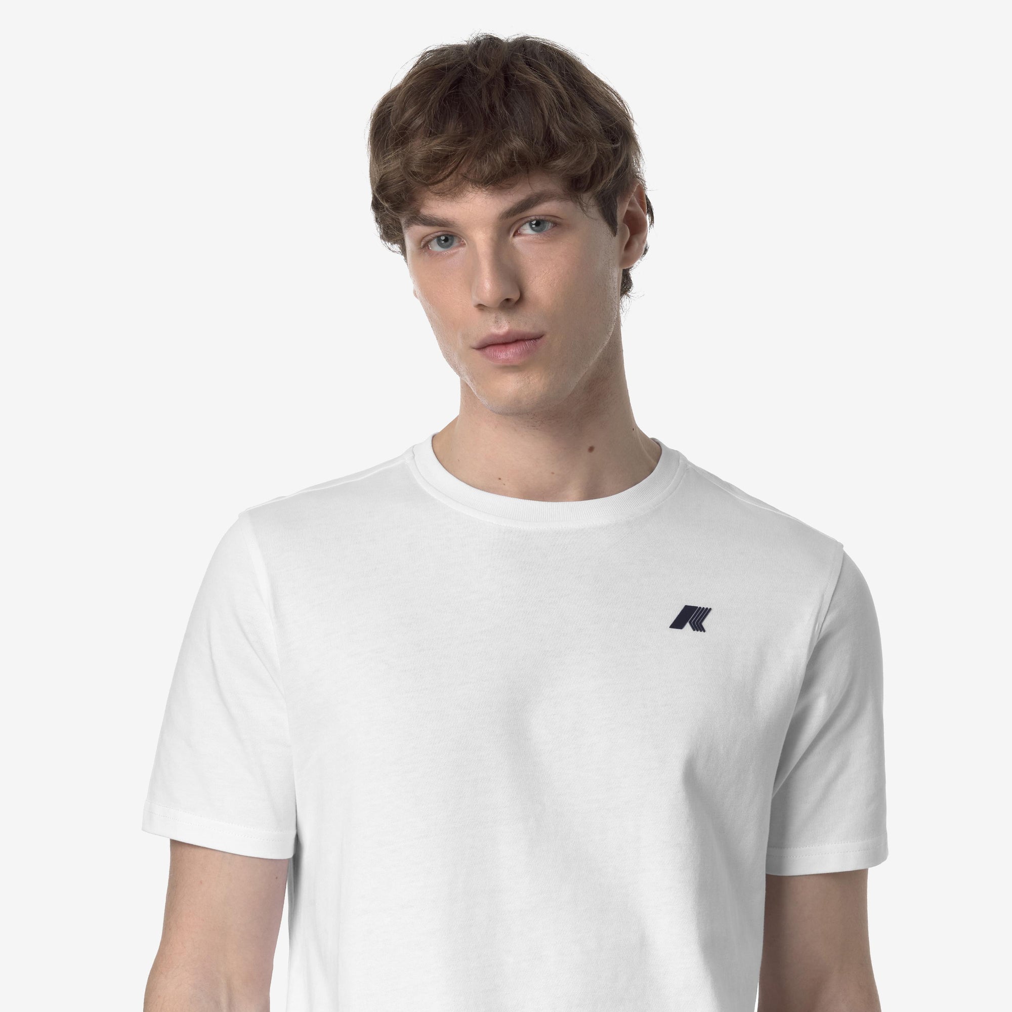 T-shirt casual da uomo in cotone bianco con stampa grafica K3138LW 001 K-WAY 