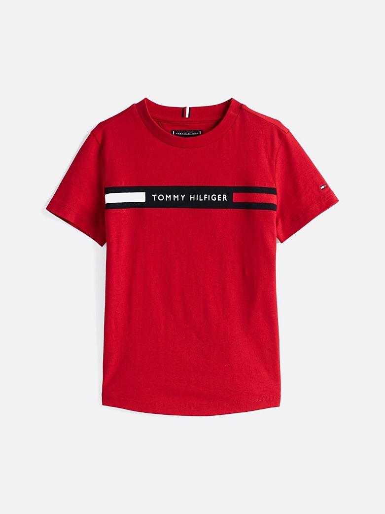 T-shirt con inserto in maglia e logo KB0KB09351T XLD TOMMY HILFIGER 