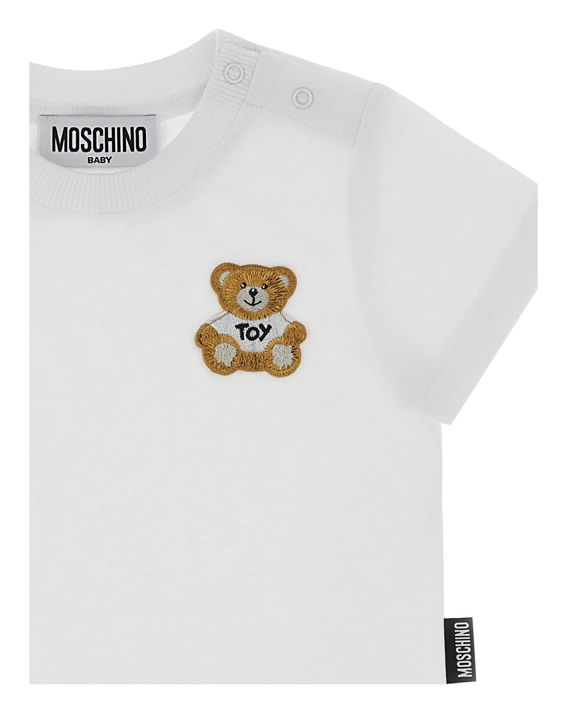T-shirt con ricamo Teddy Bear MUM045LAA24 10101 MOSCHINO BABY 