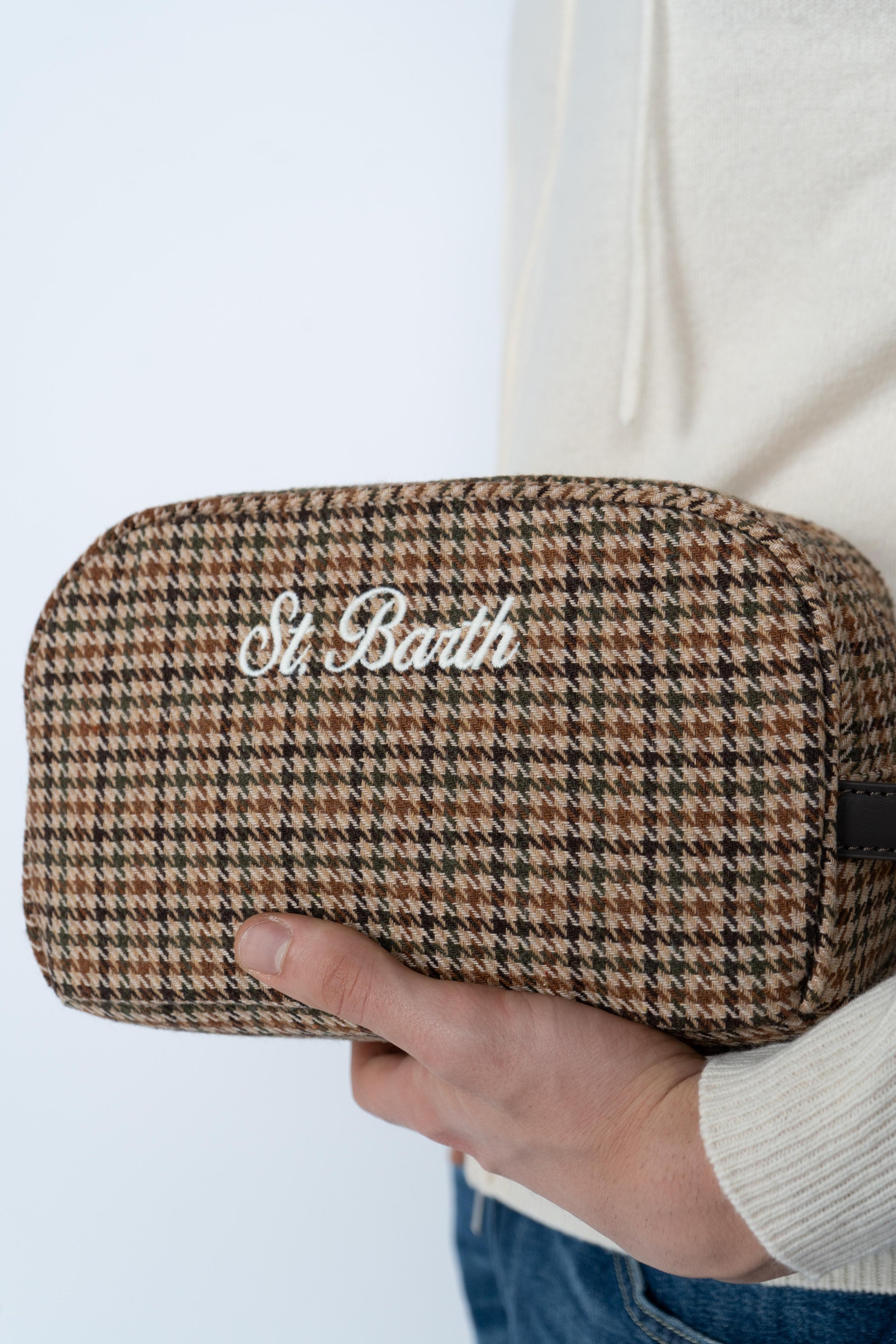 Vanity case Westwood Wool in misto lana pied de poule WES0006 00188I MC2 SAINT BARTH 