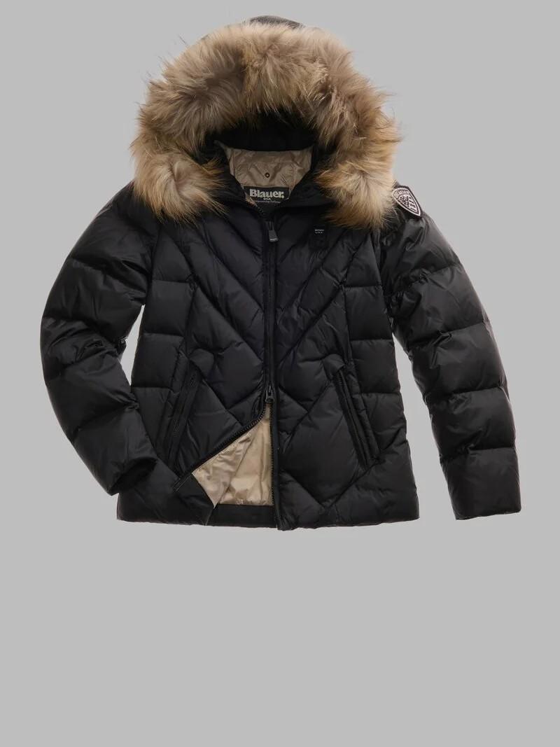 Piumino a linee geometriche alicia 25WBLDC03097 999EI BLAUER 