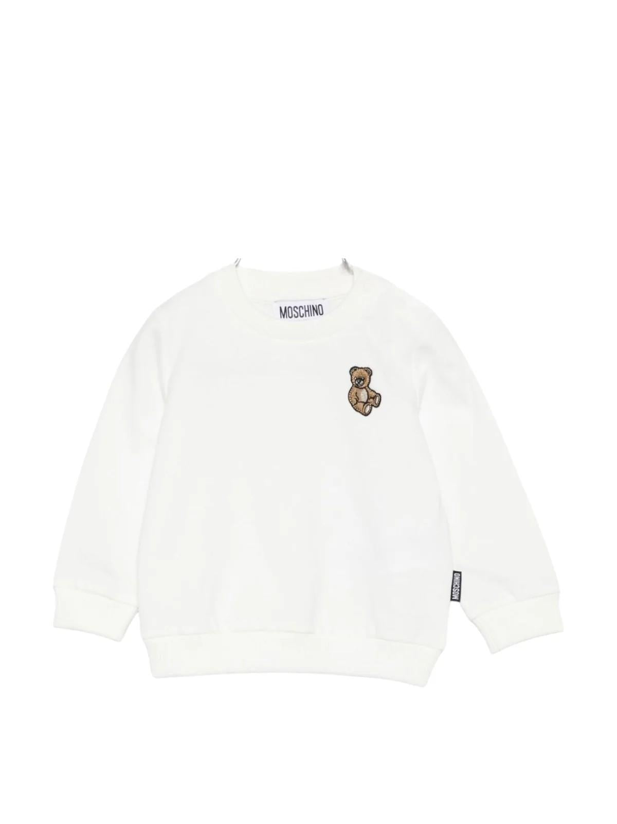 Felpa per neonati con logo Teddy Bear MQF060LCA40 10063 MOSCHINO BABY 