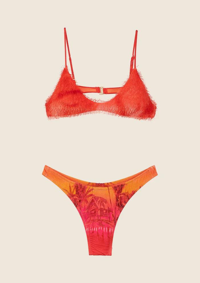 Bikini Top con Slip Americano Fisso Fantasia 0741X 17 F**K 