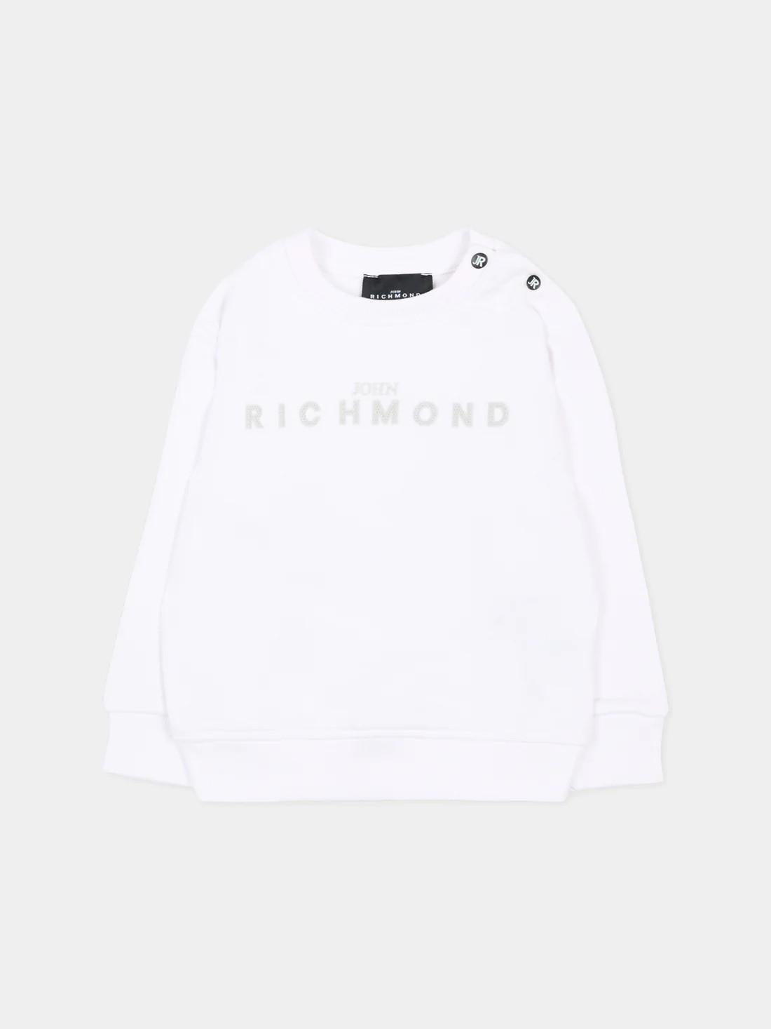 Felpa con logo RBP26001FE WHITE RICHMOND 