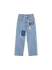 Jeans con patch floreali
