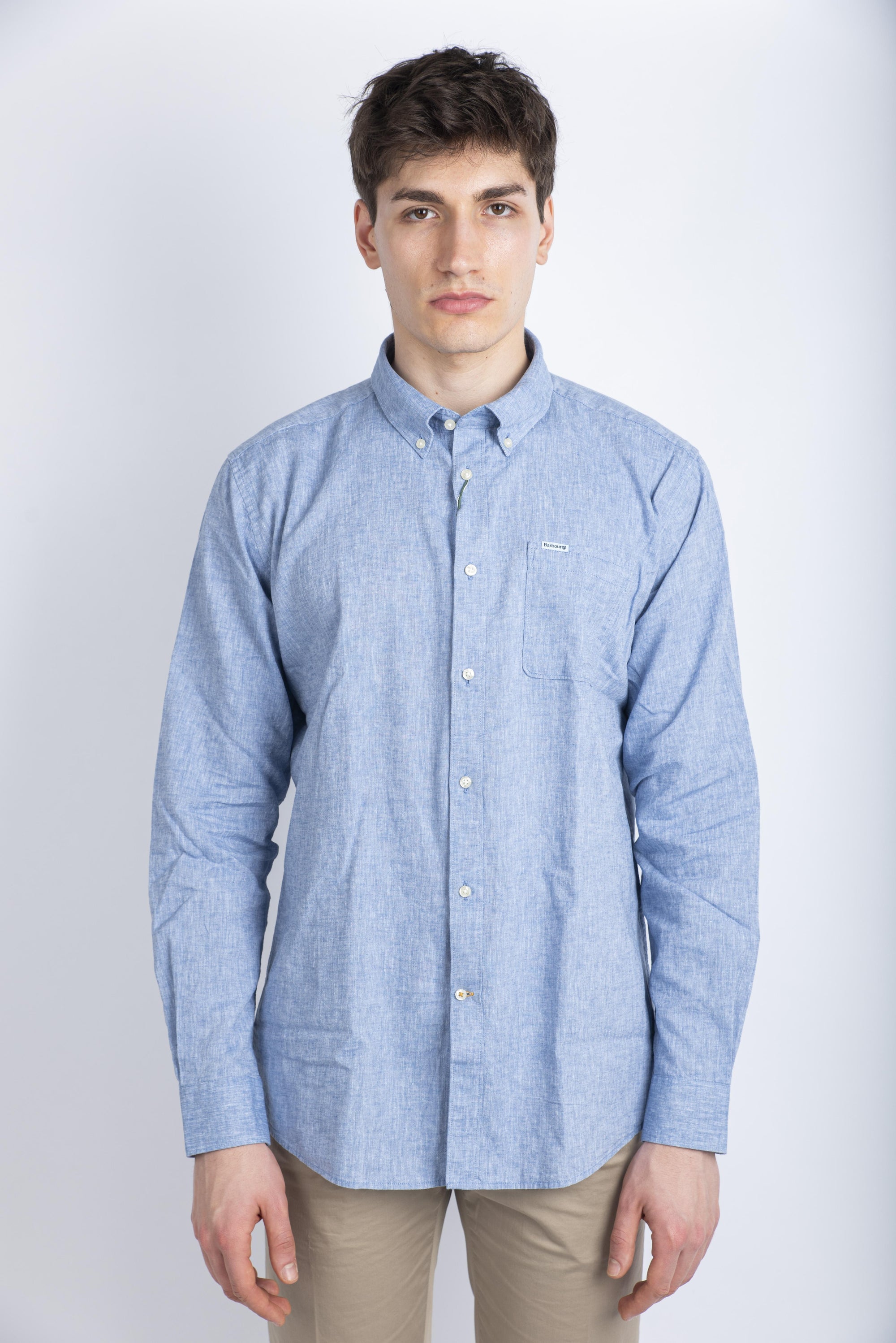 Camicia sartoriale Nelson blu Barbour MSH5090 BL33 BARBOUR 