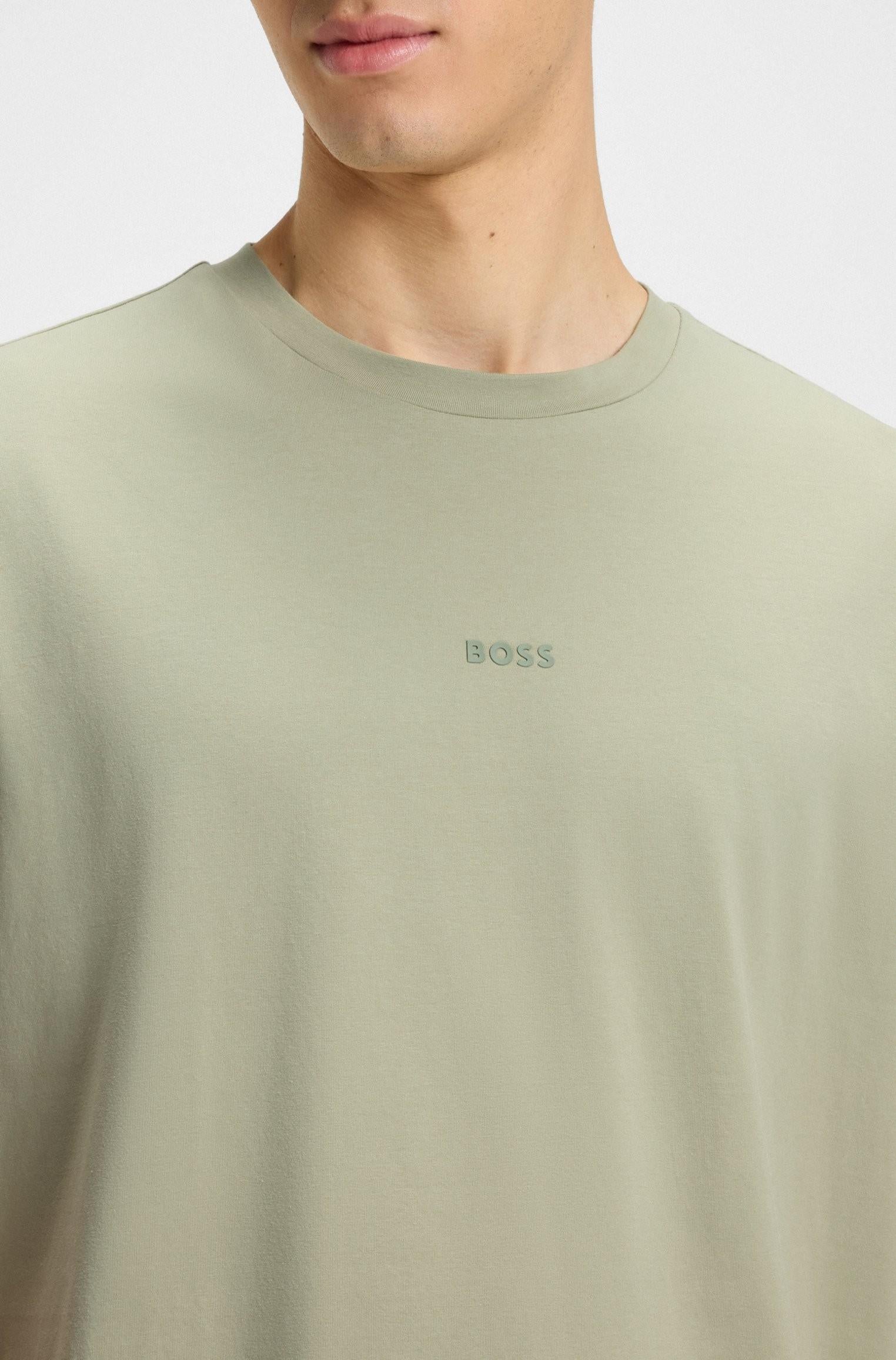 T-shirt in cotone elasticizzato con logo stampato 50473278 370 BOSS 