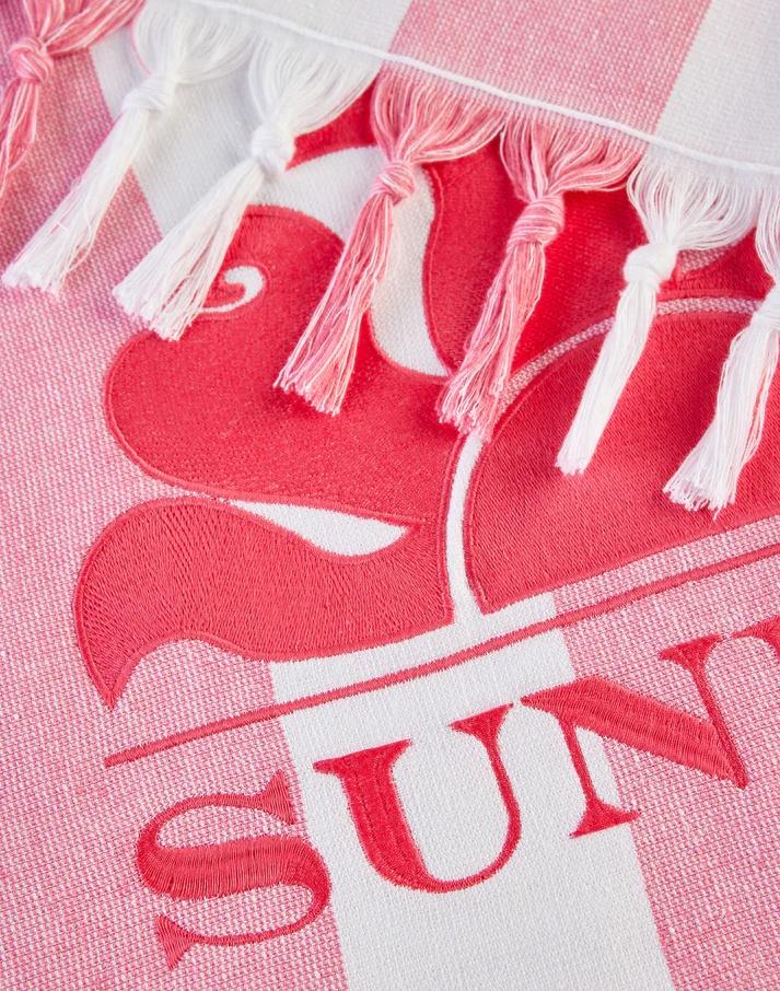 Telo mare Fouta jacquard rigato rosa AM321ATC1000 A7001 SUNDEK 