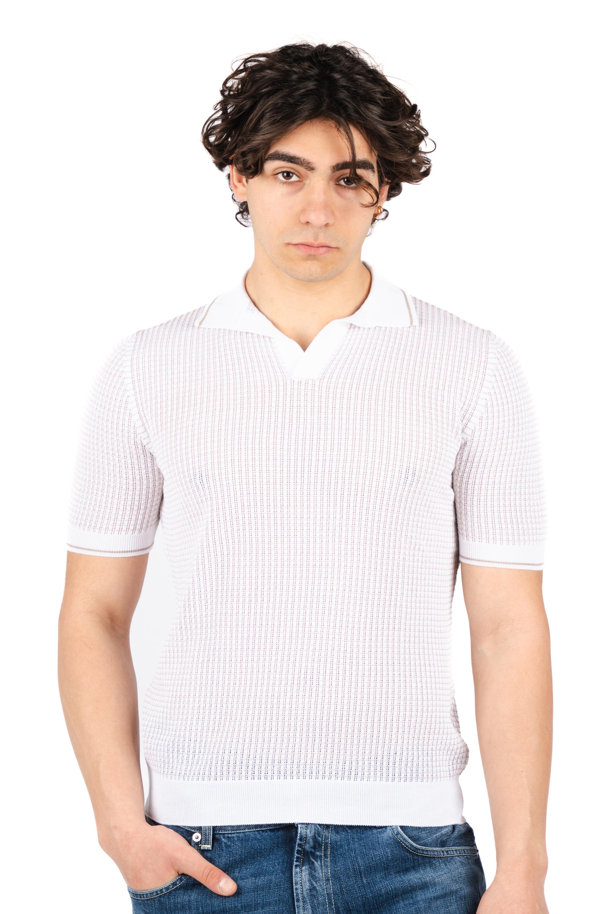 Polo con scollo a v 57191/20650 002 GRAN SASSO 