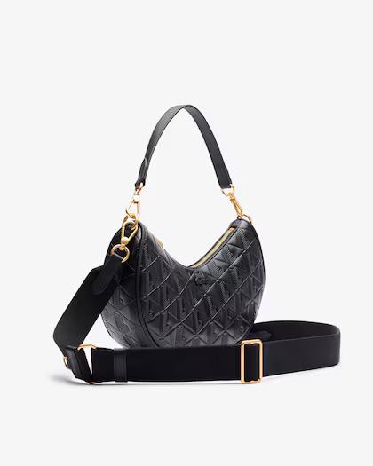 Borsa a mezzaluna in pelle goffrata NF4710 000 LACOSTE ACCESSORI 