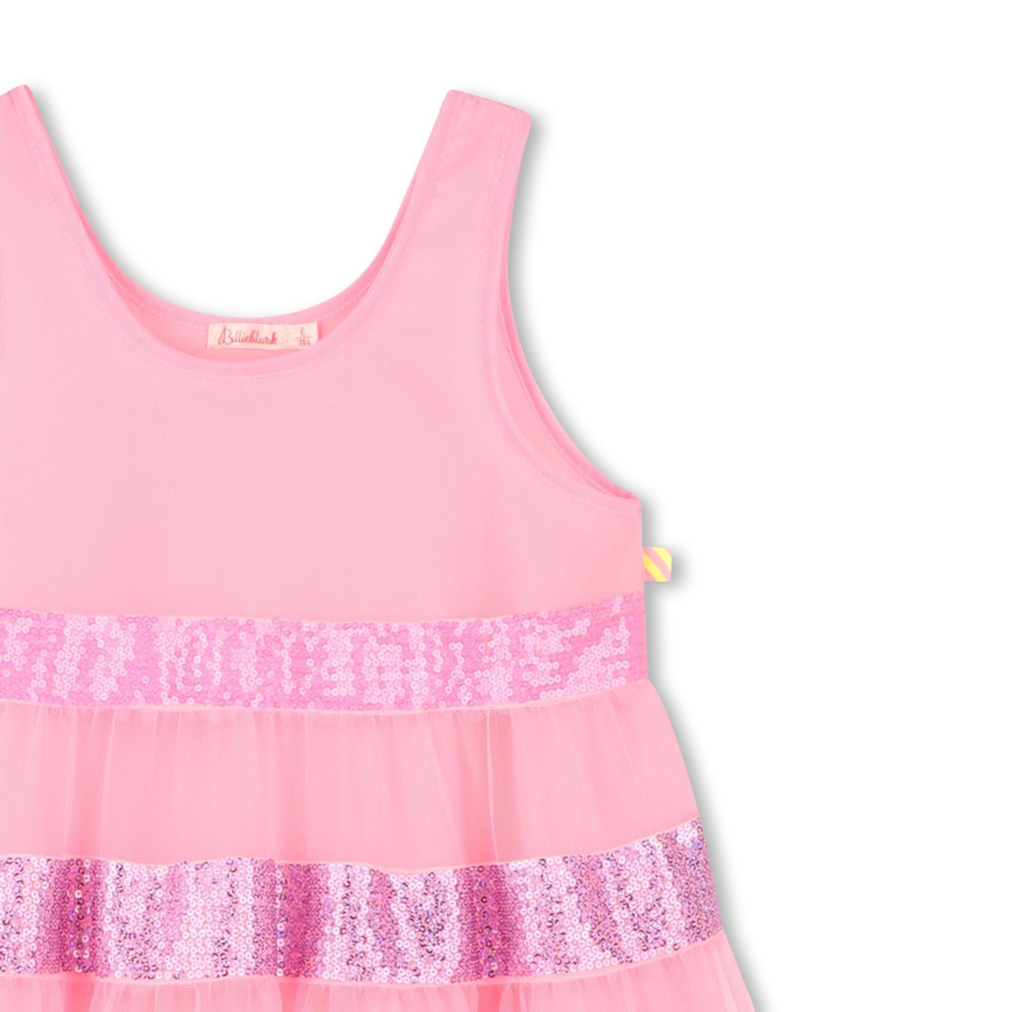 Vestito in tulle con bretelle U20965 462 BILLIEBLUSH 