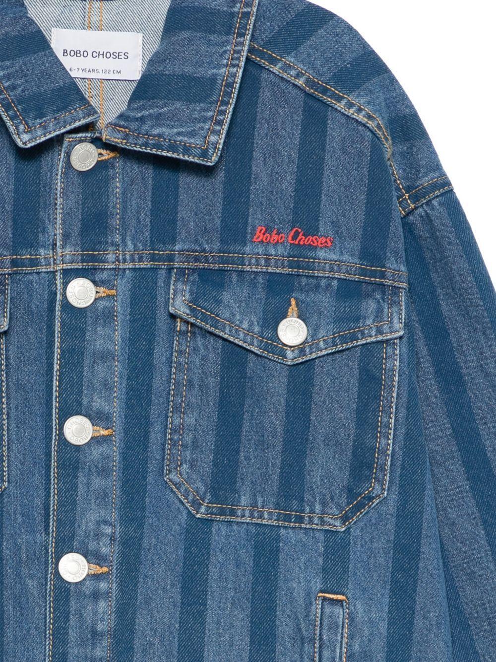 Giubbino denim con design a righe B126AC122 411 BOBO CHOSES 