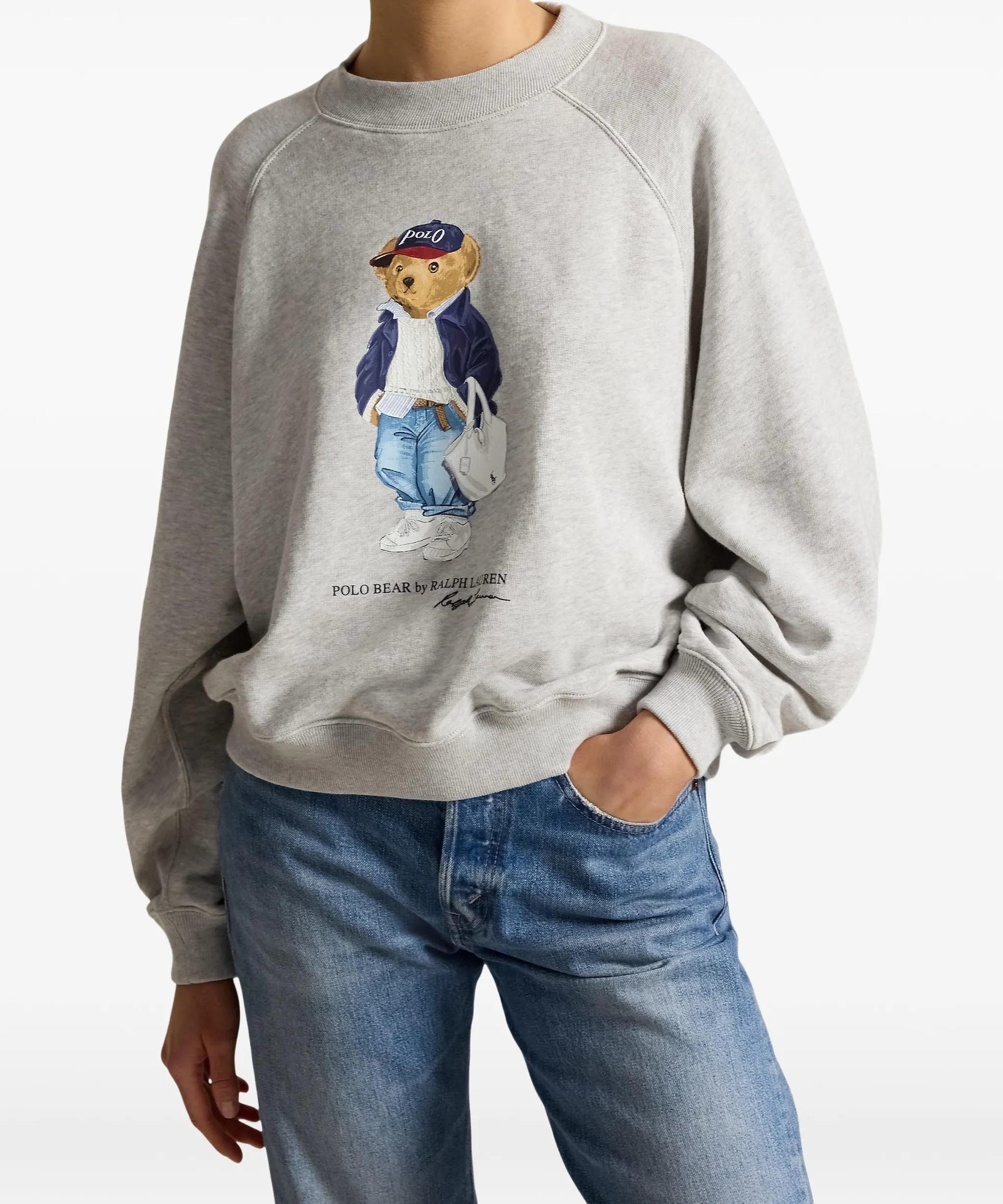 Felpa a scollo grande con stampa Polo Bear 211A96185 001 POLO RALPH LAUREN 