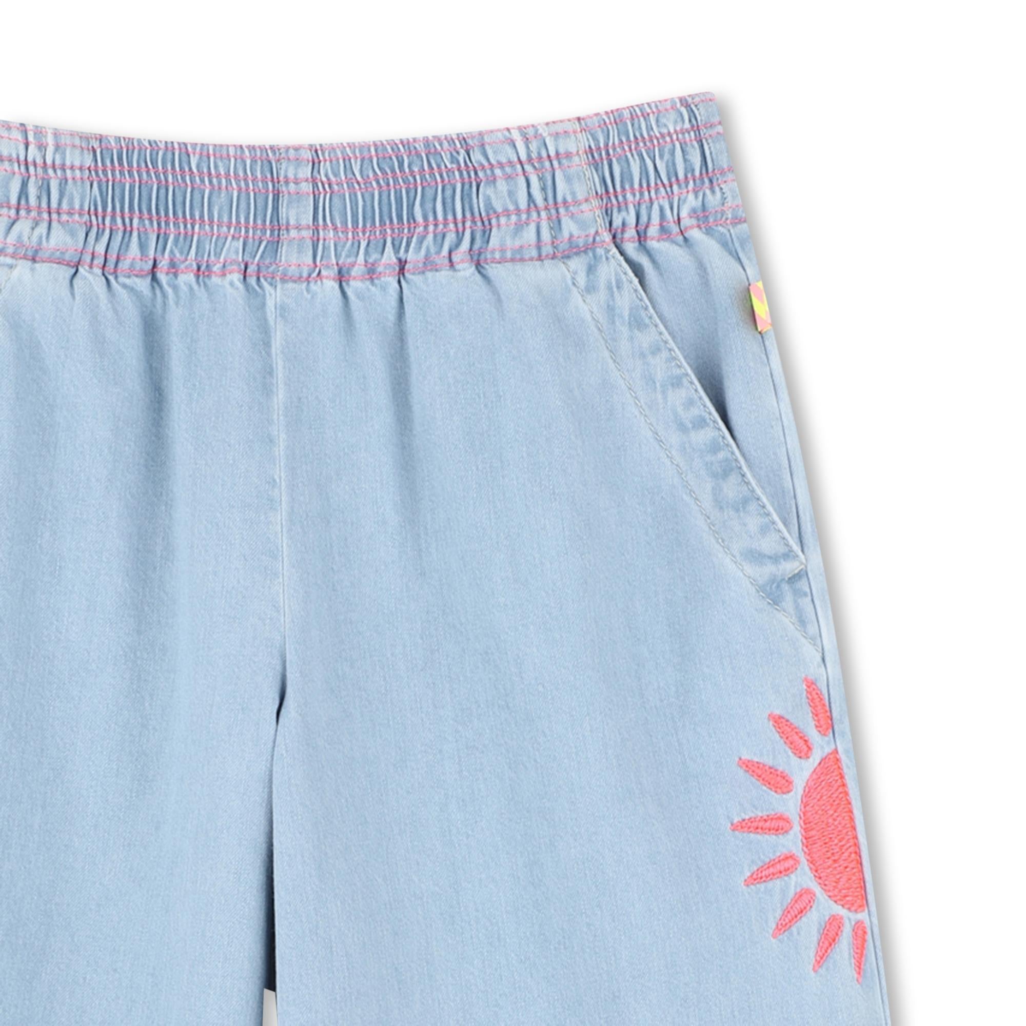 Pantalone in denim con ricami U20859 Z04 BILLIEBLUSH 