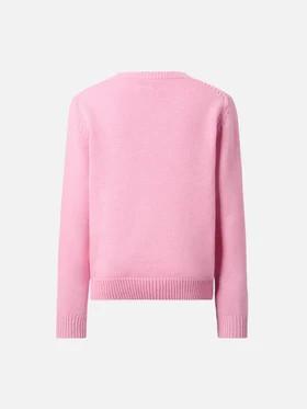 Girocollo Princess in misto cashmere con jacquard Favolosa PRC0001 00552I MC2 SAINT BARTH 