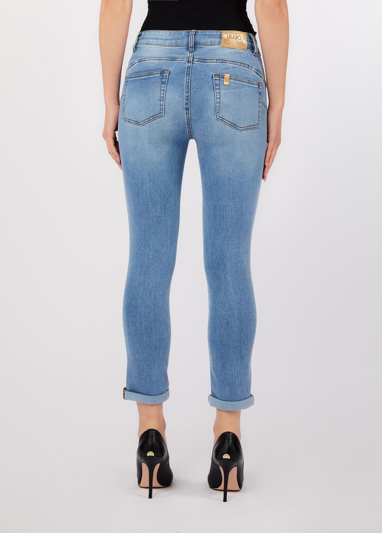 Jeans skinny con risvolto UA6006D0318 79032 LIU JO BLUE DENIM 