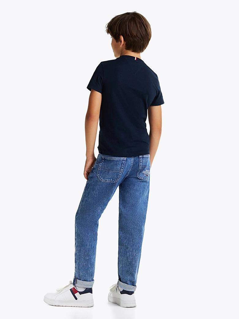 T-shirt con inserto in maglia e logo KB0KB09351T C1G TOMMY HILFIGER 