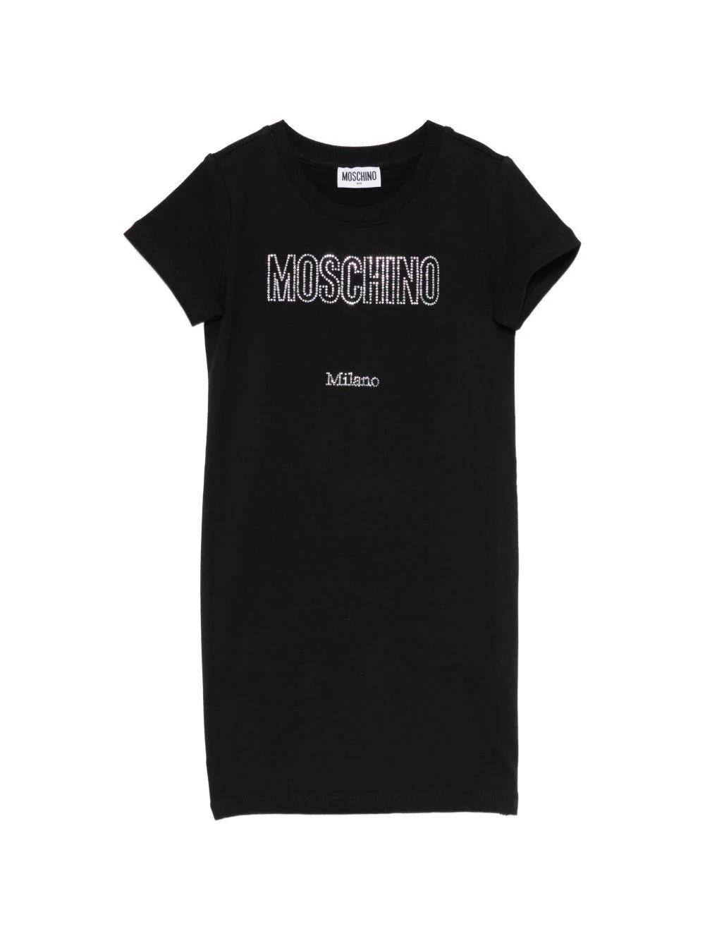 Abito con logo in strass HEV0GLLDA25 60100 MOSCHINO KID 
