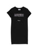 Dress with rhinestone logo
