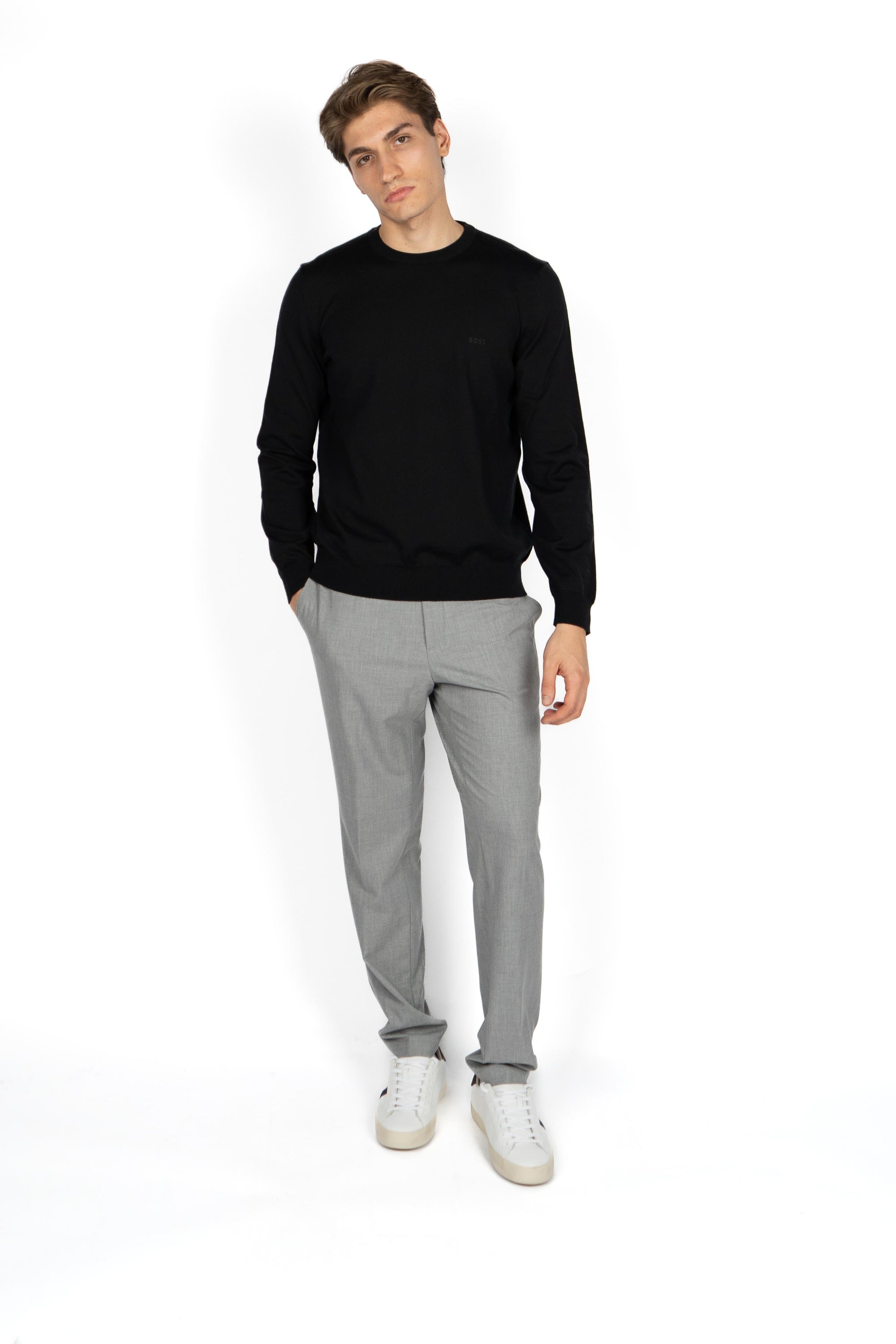 Pantaloni slim fit in tessuto stretch micro-fantasino 50539968 041 BOSS 