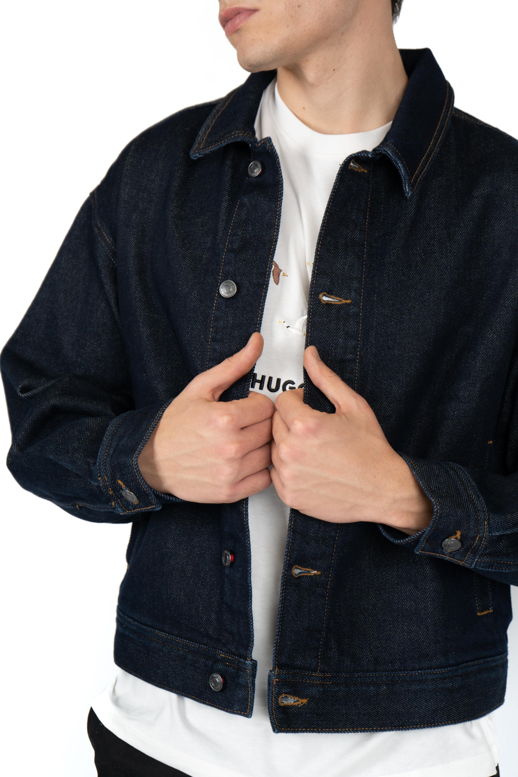 Giubbotto regular fit in denim blu scuro 50547402 401 HUGO 