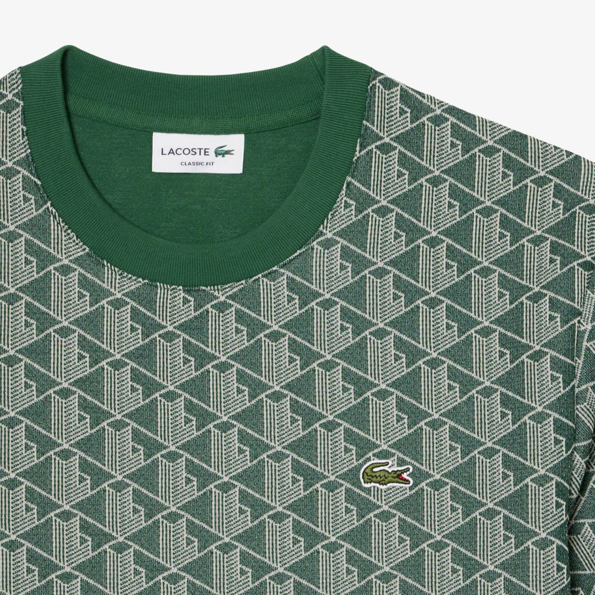 T-shirt slim fit con monogramma jacquard TH1197 D1R LACOSTE 