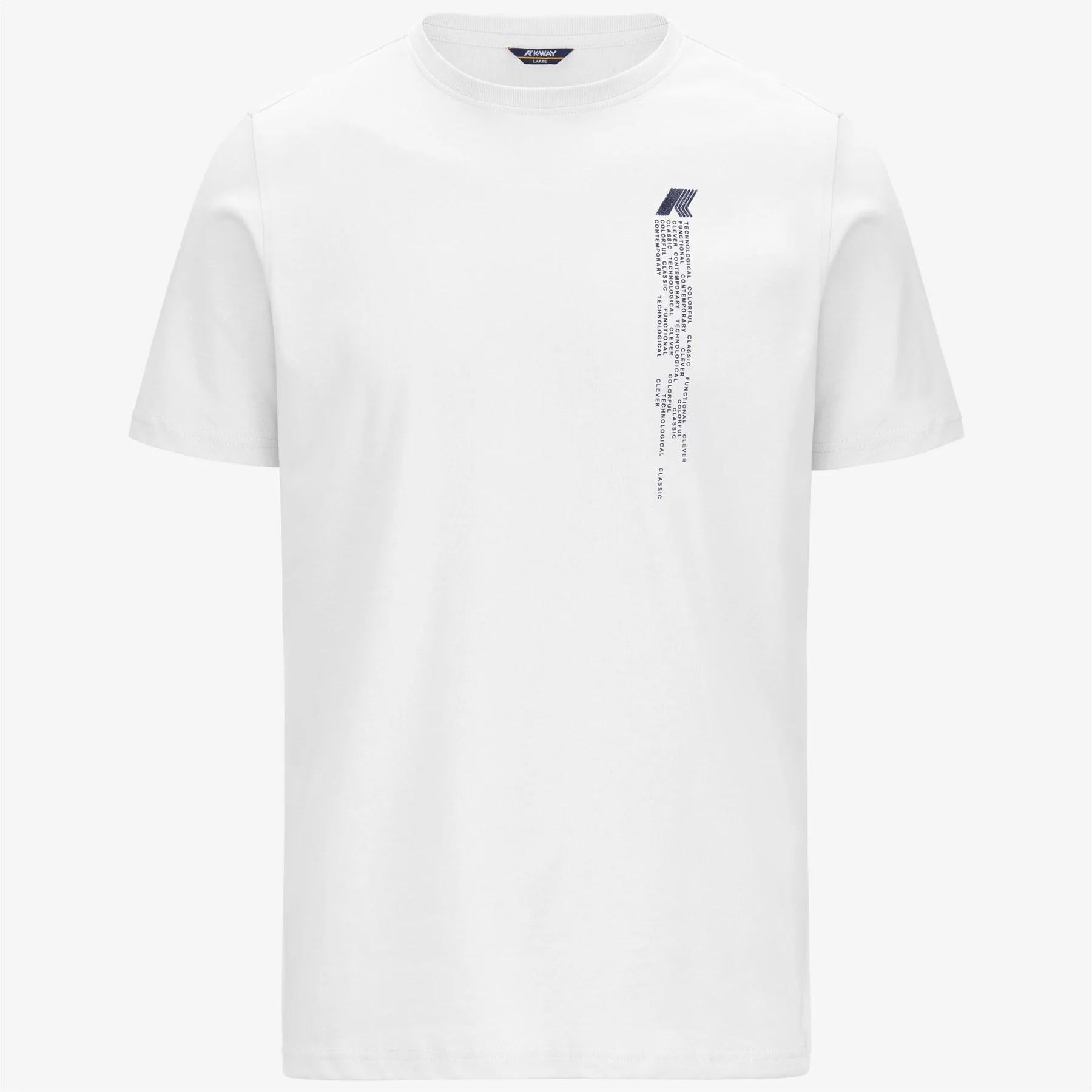 T-shirt casual da uomo in cotone bianco  con stampa grafica K3138MW 001 K-WAY 