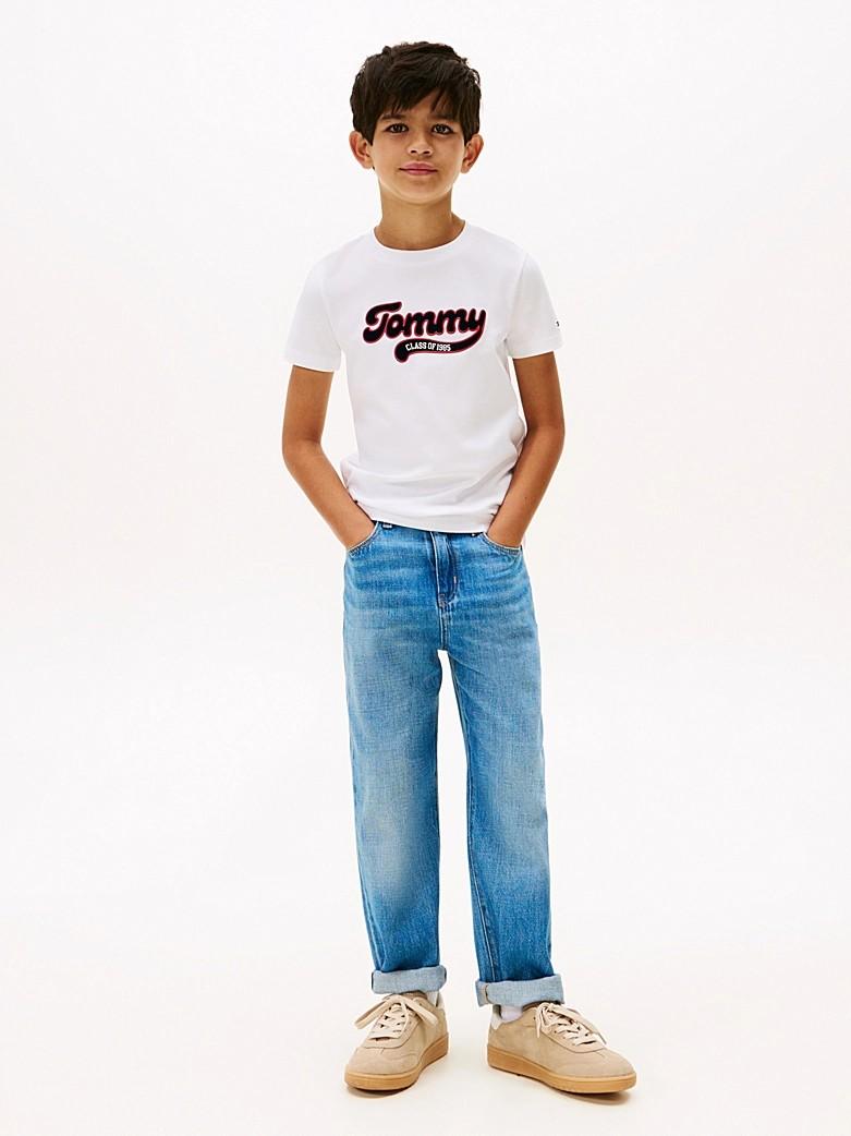 T-shirt Varsity in maglia interlock KB0KB10118T YBR TOMMY HILFIGER 