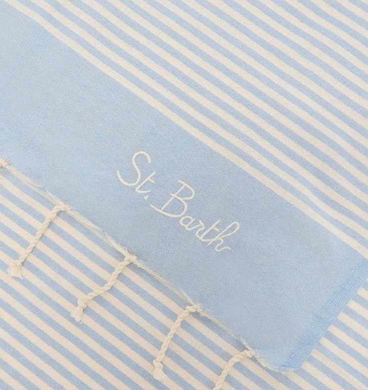 Telo mare Foutas a righe piccole azzurre e bianche FOUT012 07696L MC2 SAINT BARTH 