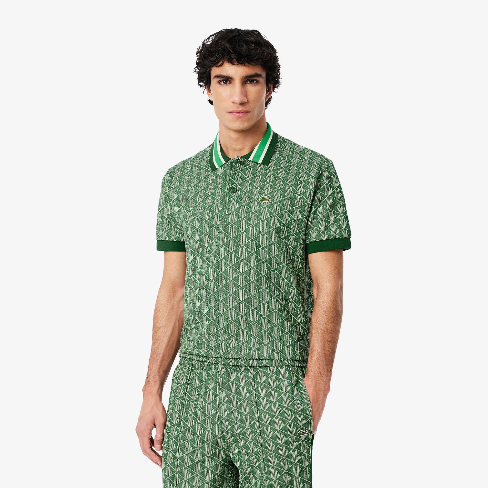 Polo jacquard con monogramma DH1417 HEI LACOSTE 