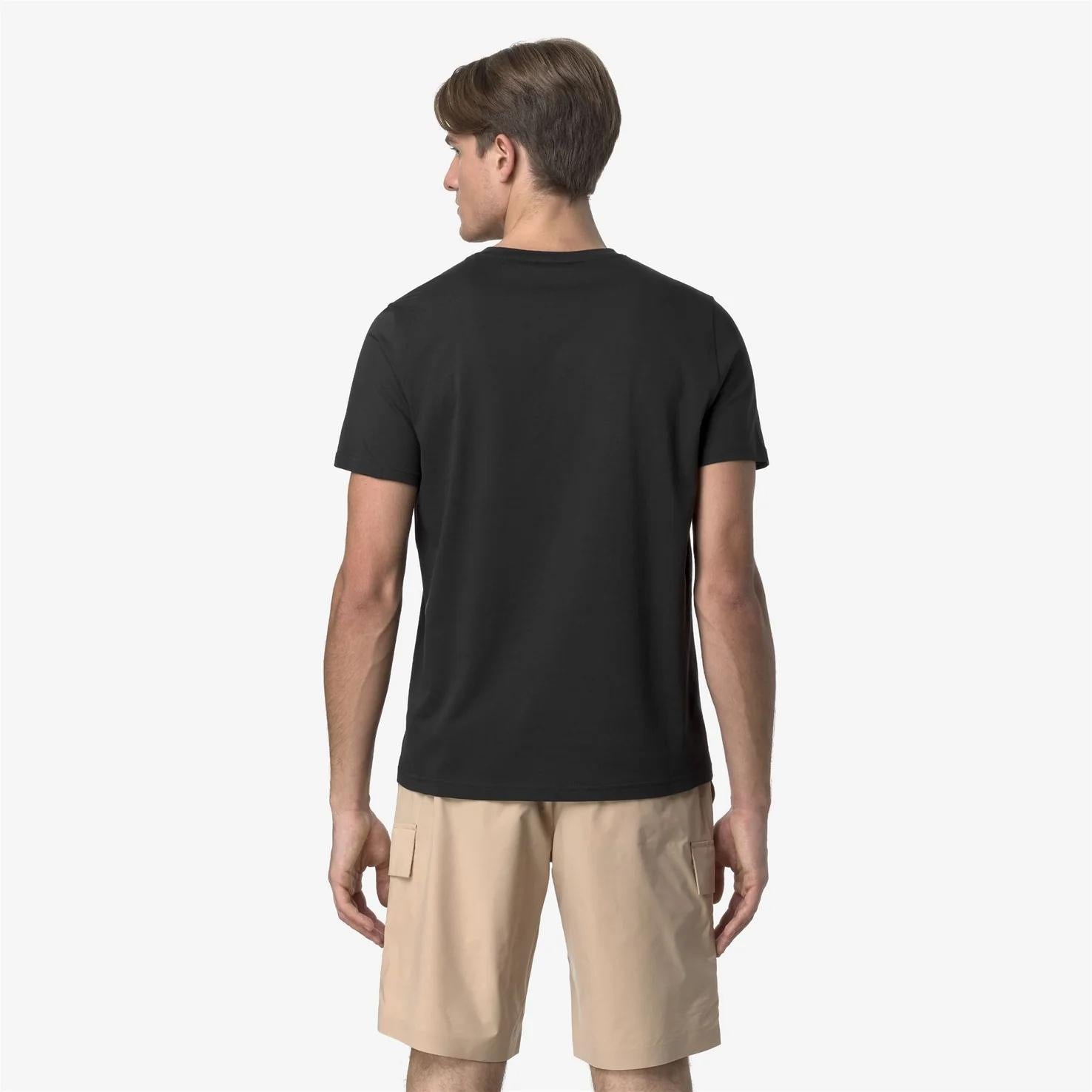 T-Shirt in Cotone Slim Fit Uomo nero con Taschino K31368W USY K-WAY 