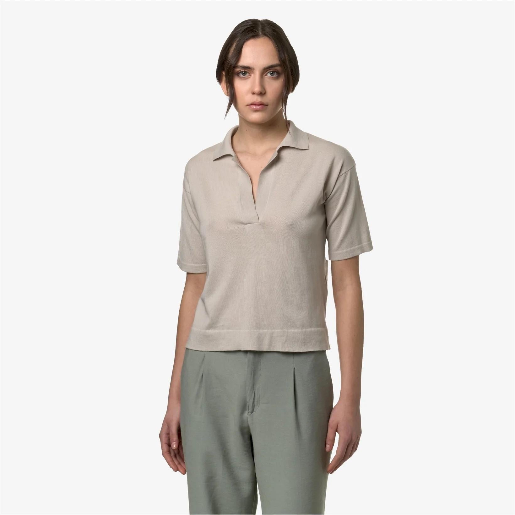 Polo donna Marlhes in maglia beige K4123RW 634 K-WAY 