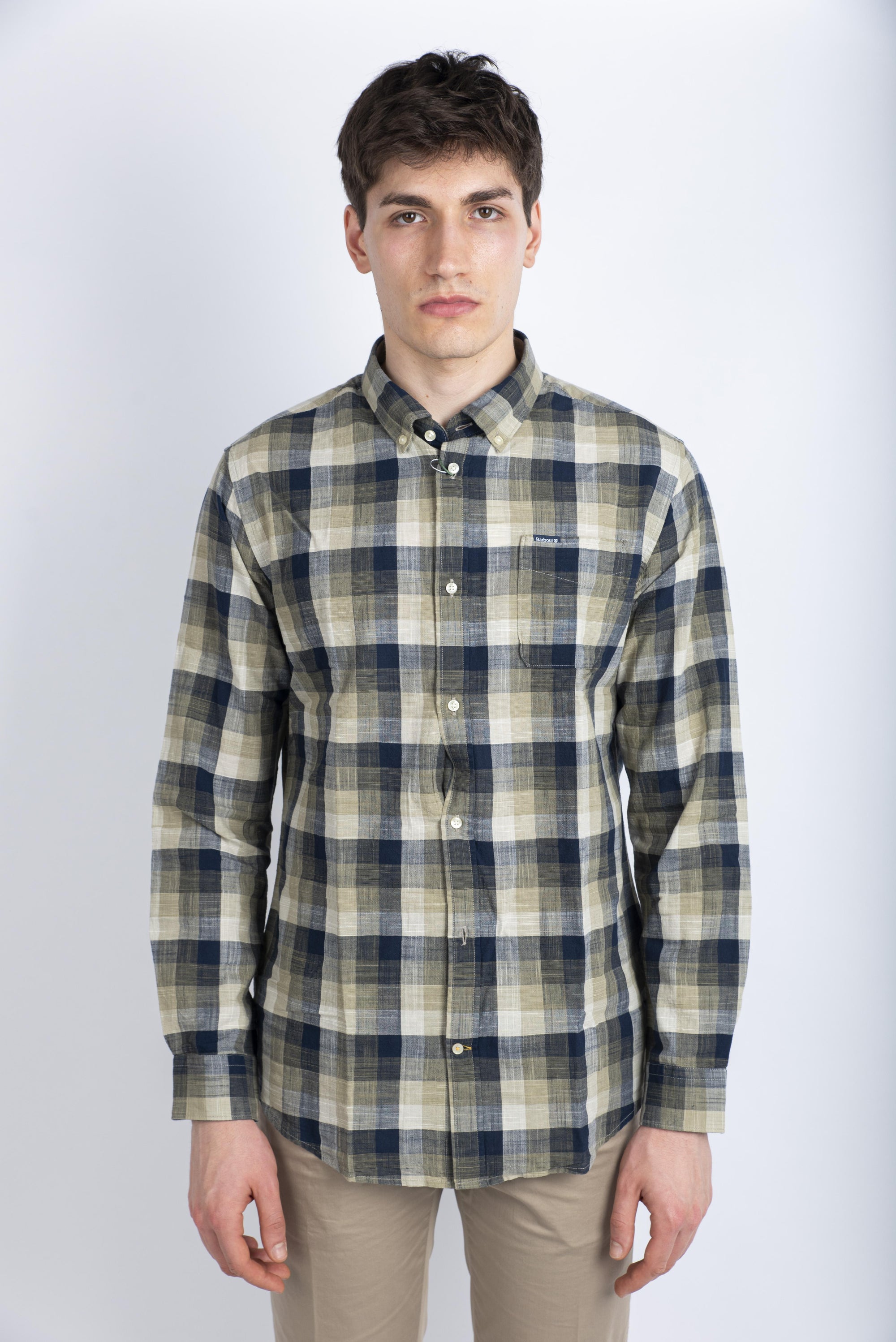 Camicia leggermente aderente Hillroad oliva Barbour MSH5450 OL51 BARBOUR 