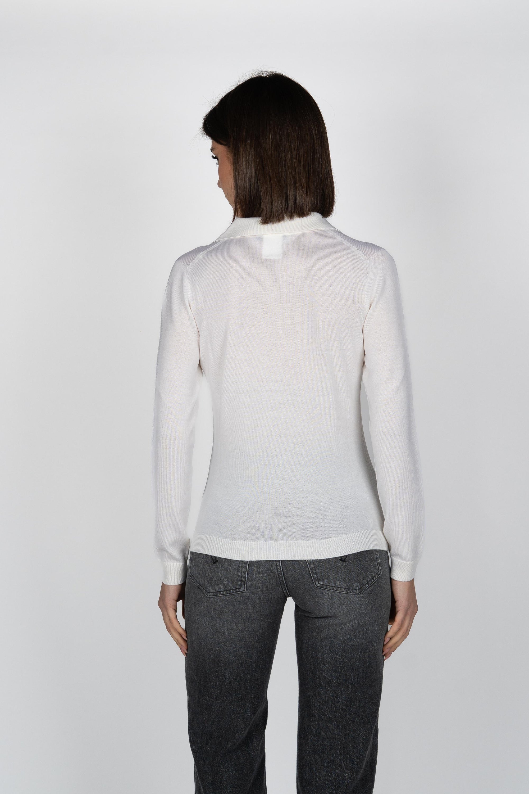 Polo skipper in Lana Merino 54219/14202 001 GRAN SASSO 