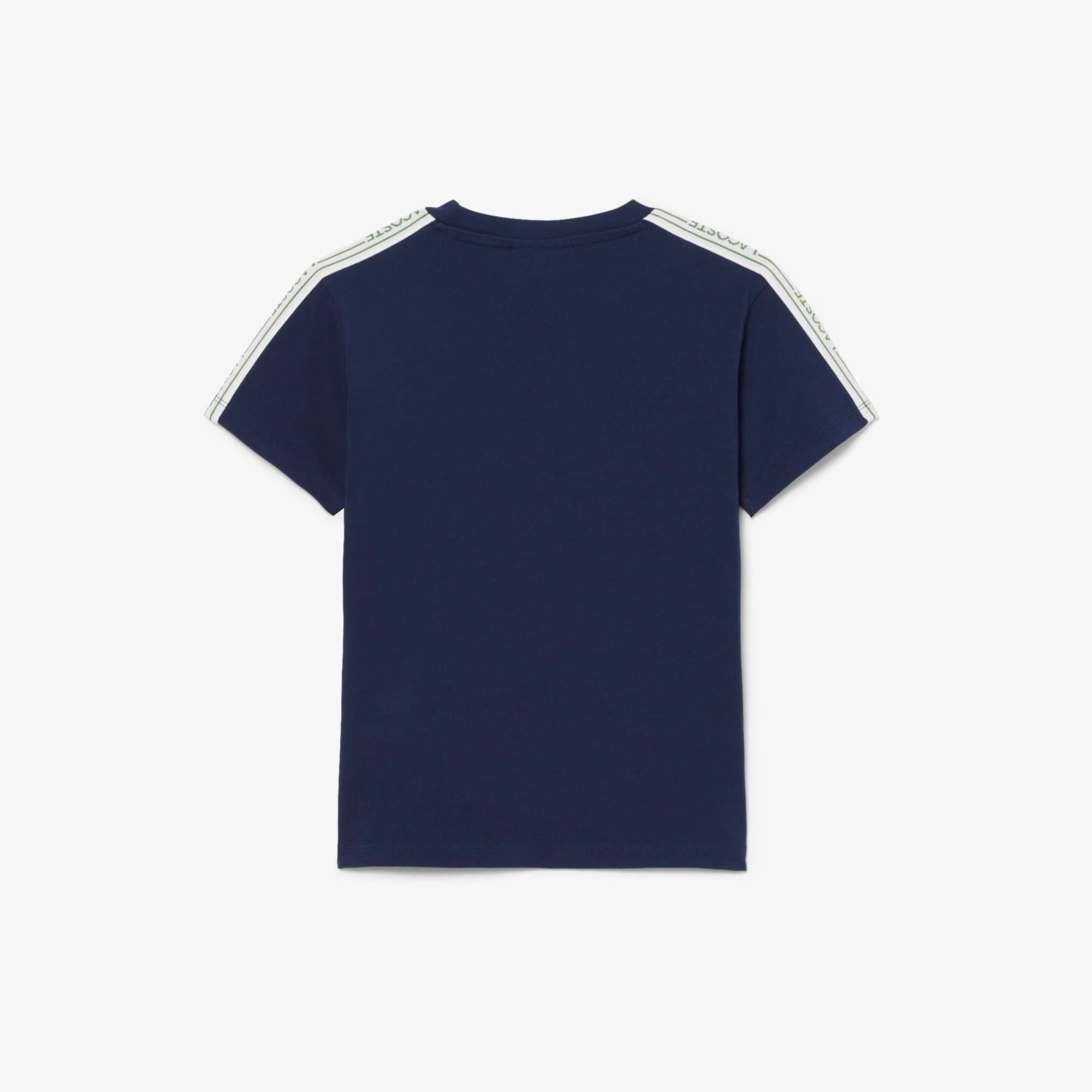 T-shirt in cotone con striscia con logo 847575 UGW LACOSTE 
