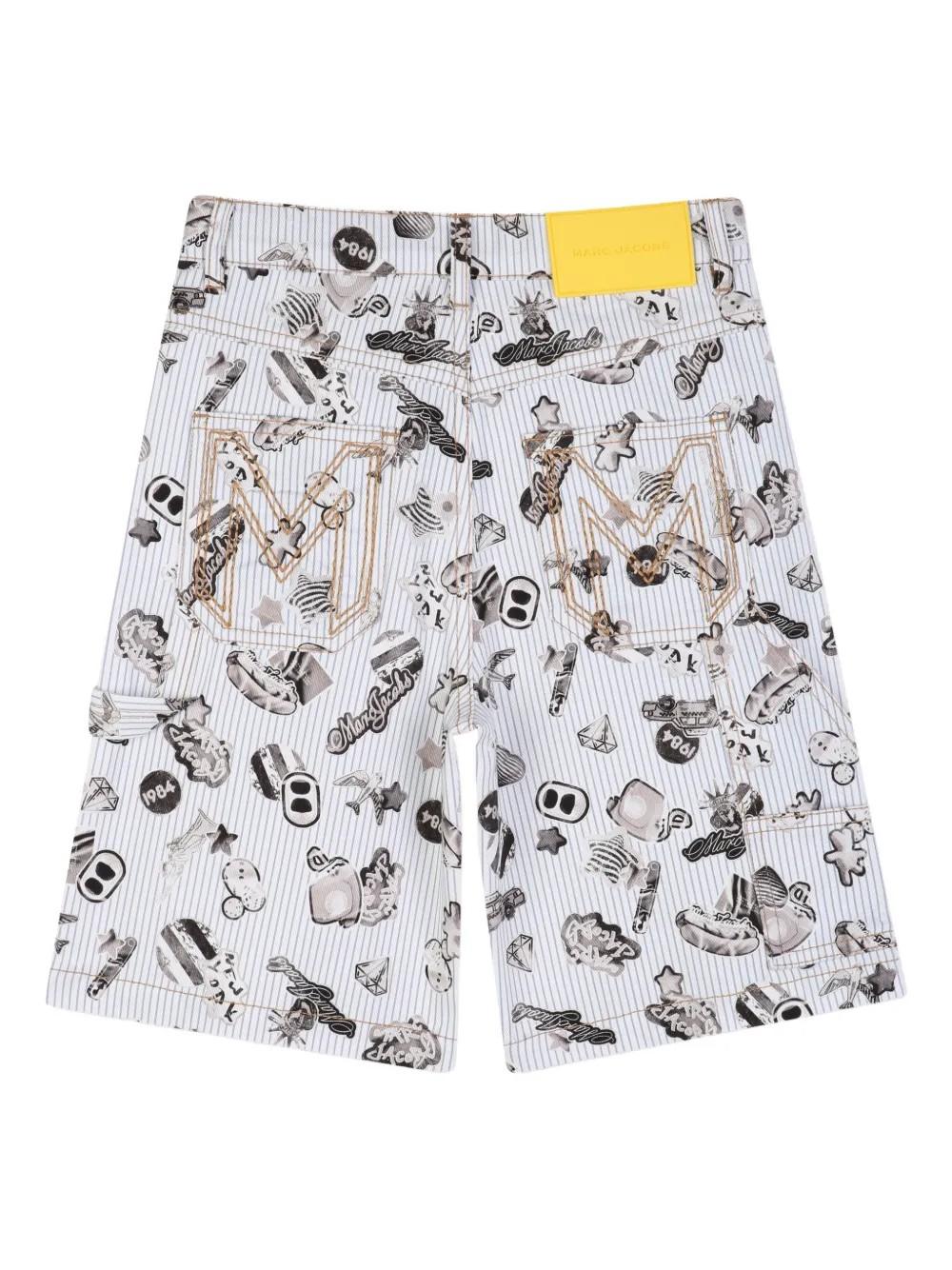 Shorts a righe con stampa grafica W60785 80BA MARC JACOBS 