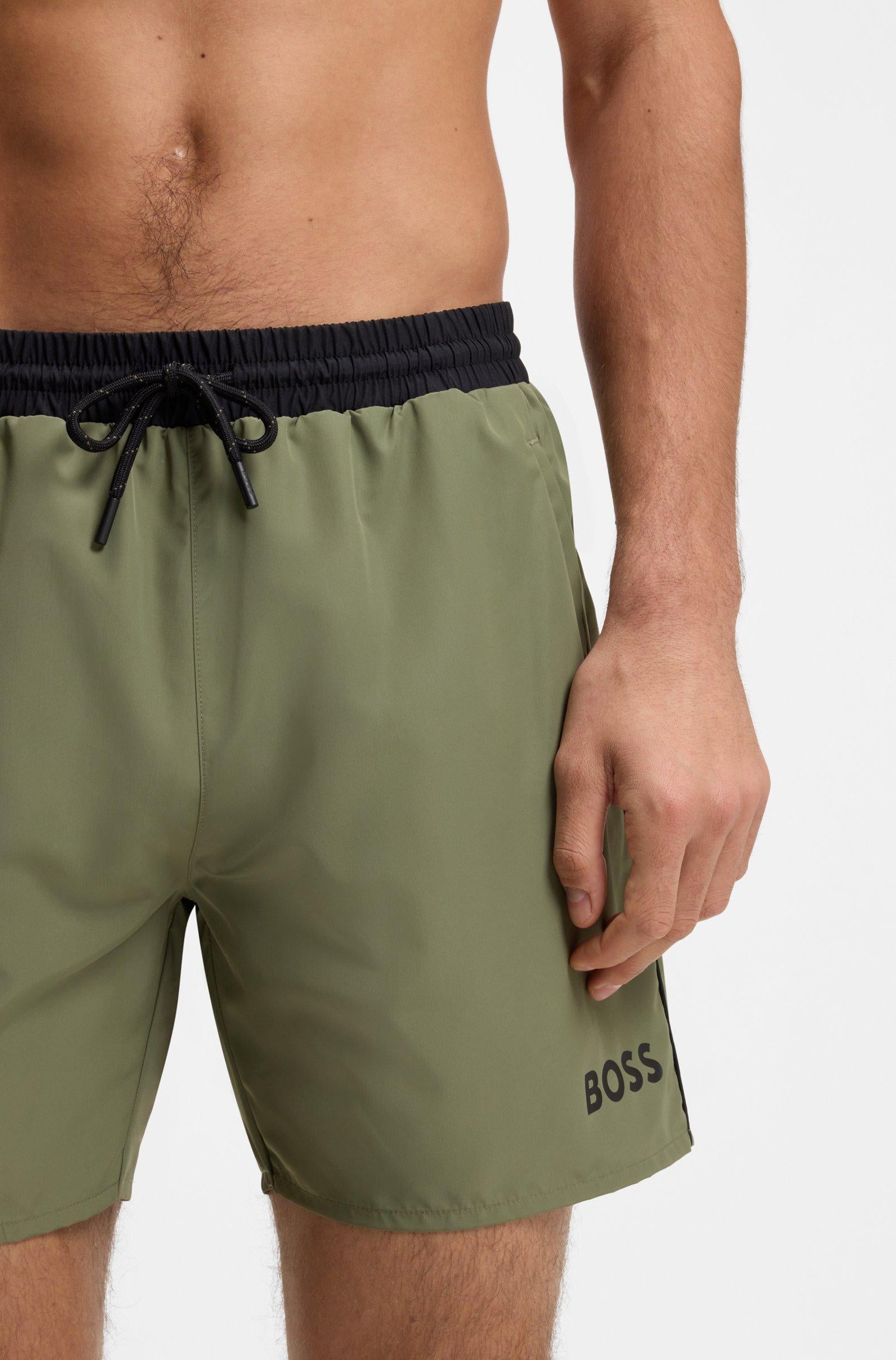 Boxer da mare con logo a contrasto e profili 50514429 350 BOSS 