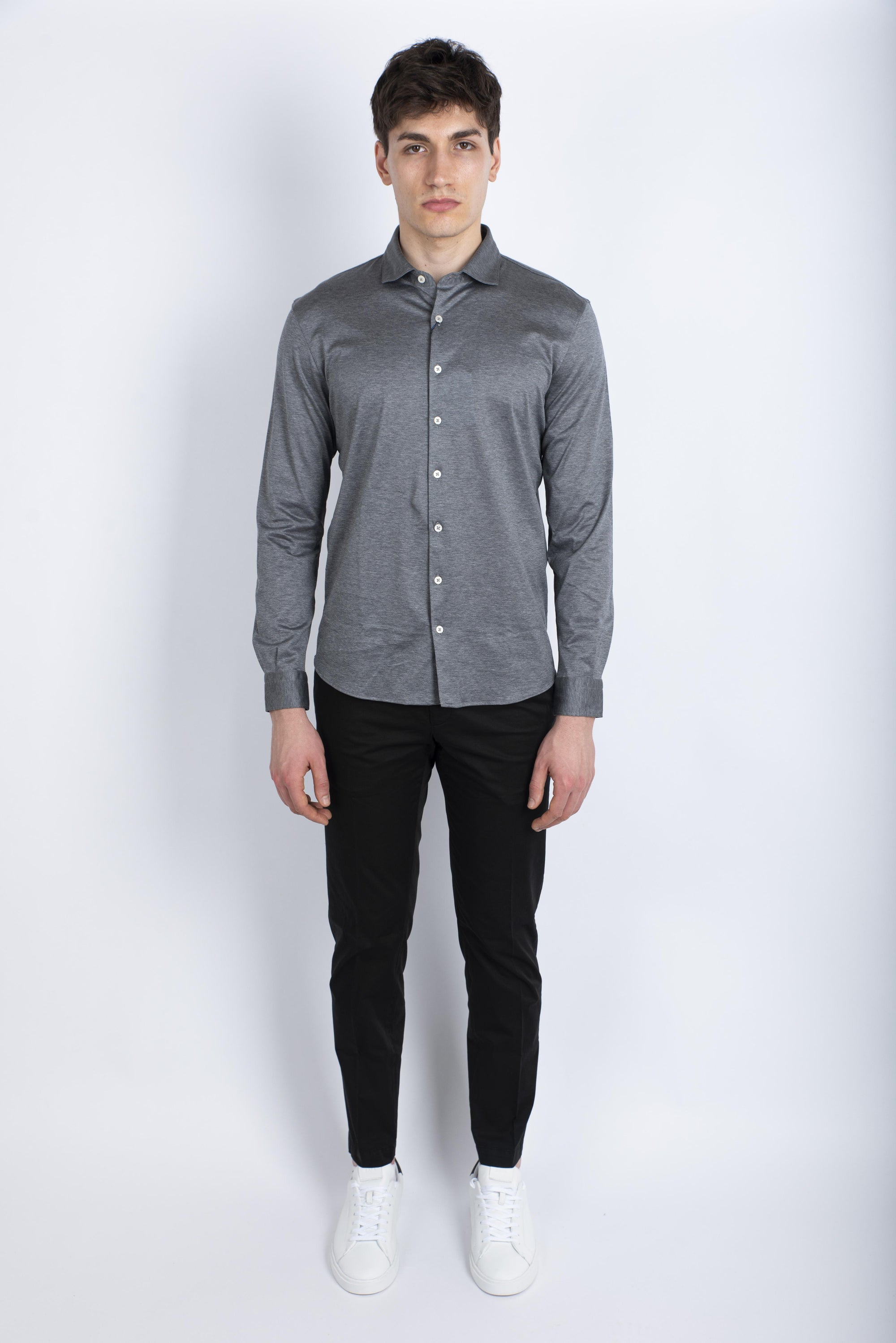 Camicia jersey filo di scozia grigio 60120/74002 059 GRAN SASSO 