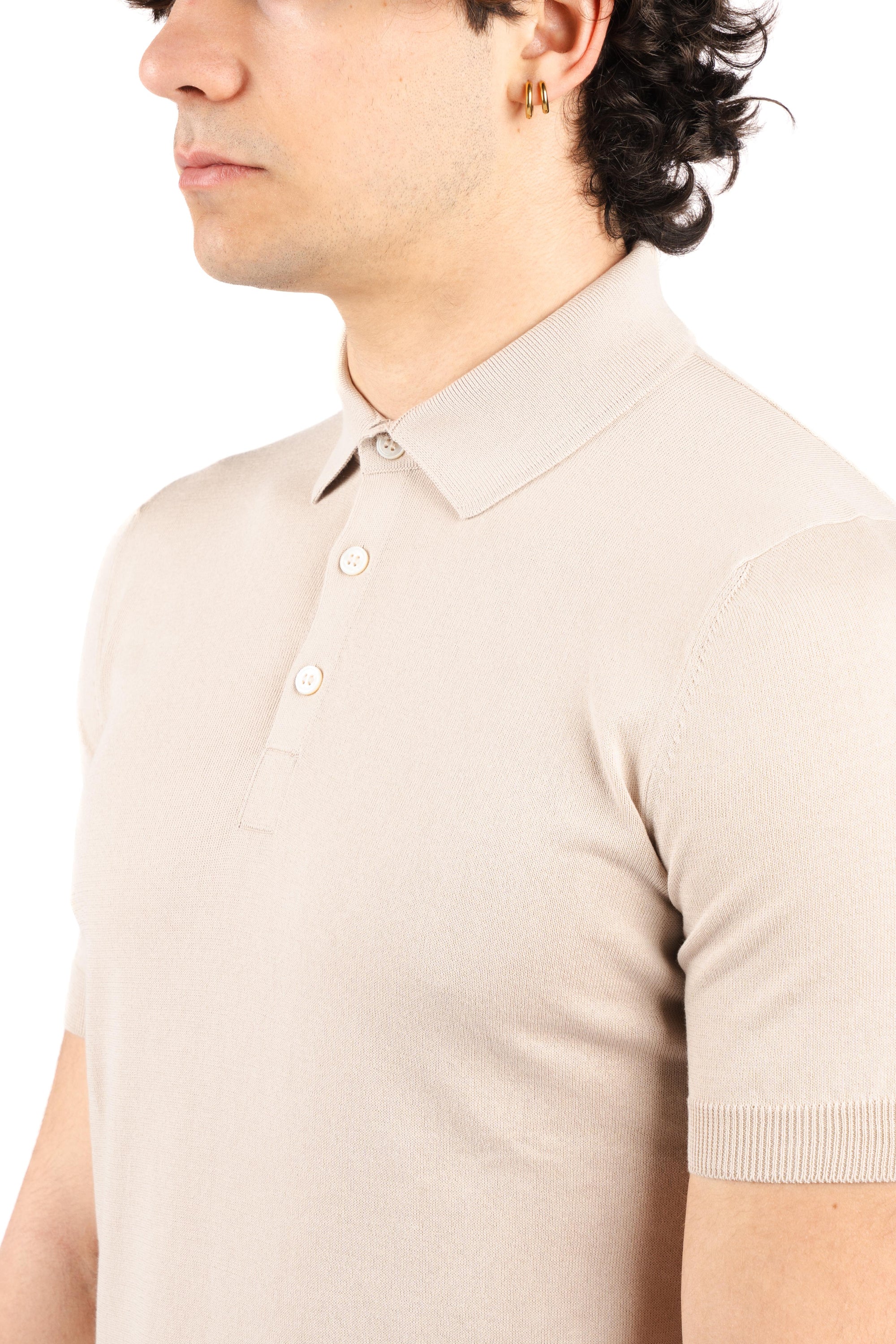 Polo in maglia fresh cotton beige 57119/20615 010 GRAN SASSO 