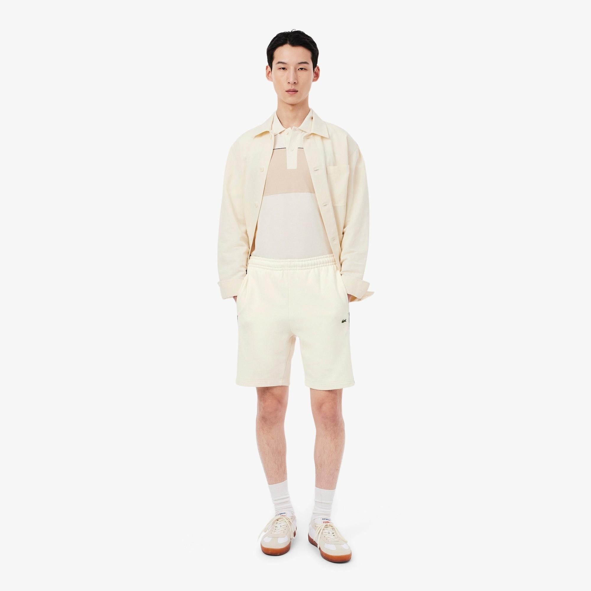 Shorts in tessuto felpato regular fit color block GH0893 3RR LACOSTE 