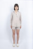 Camicia da donna over Brigitte in cotone a righe marroni